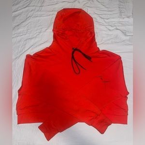 Orange Squat wolf small vibe cropped hoodie
